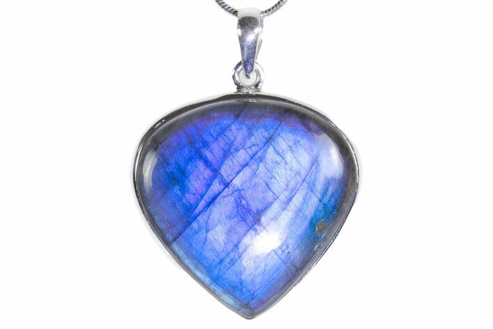 Brilliant Blue Labradorite Pendant with Chain #353888